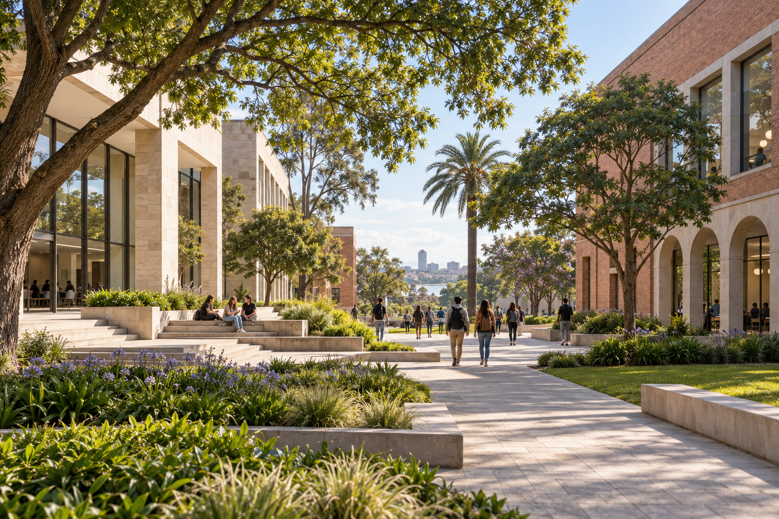 Comunidad universitaria en un campus